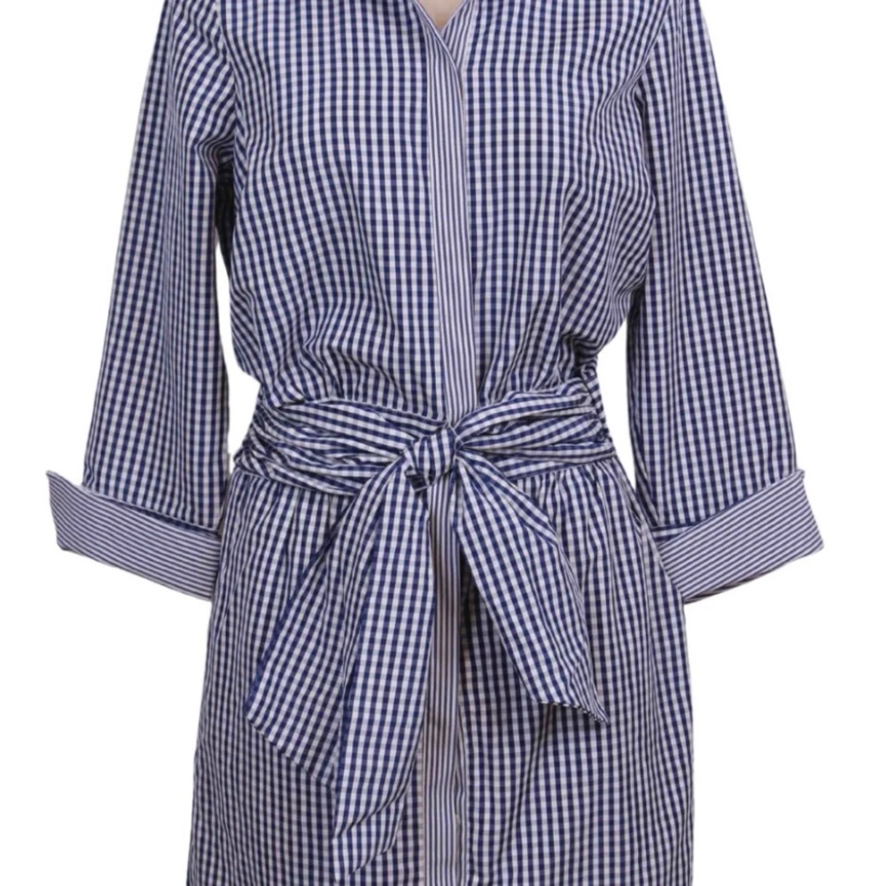 Gretchen Scott NWT Blue Gingham Dress - Picture 2 of 9